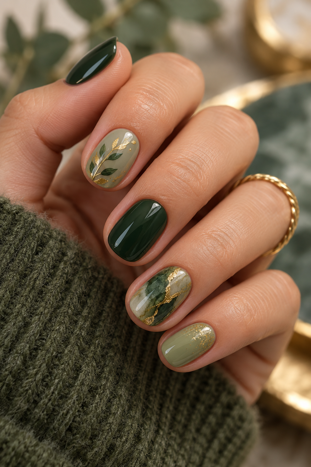 Short Rounded Lucky Nails st patricks day nail ideas