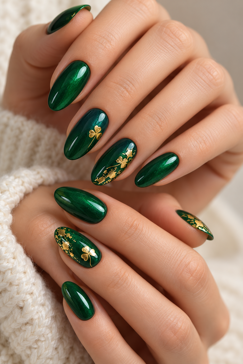 St. Patrick’s Day green nail ideas featured manicure