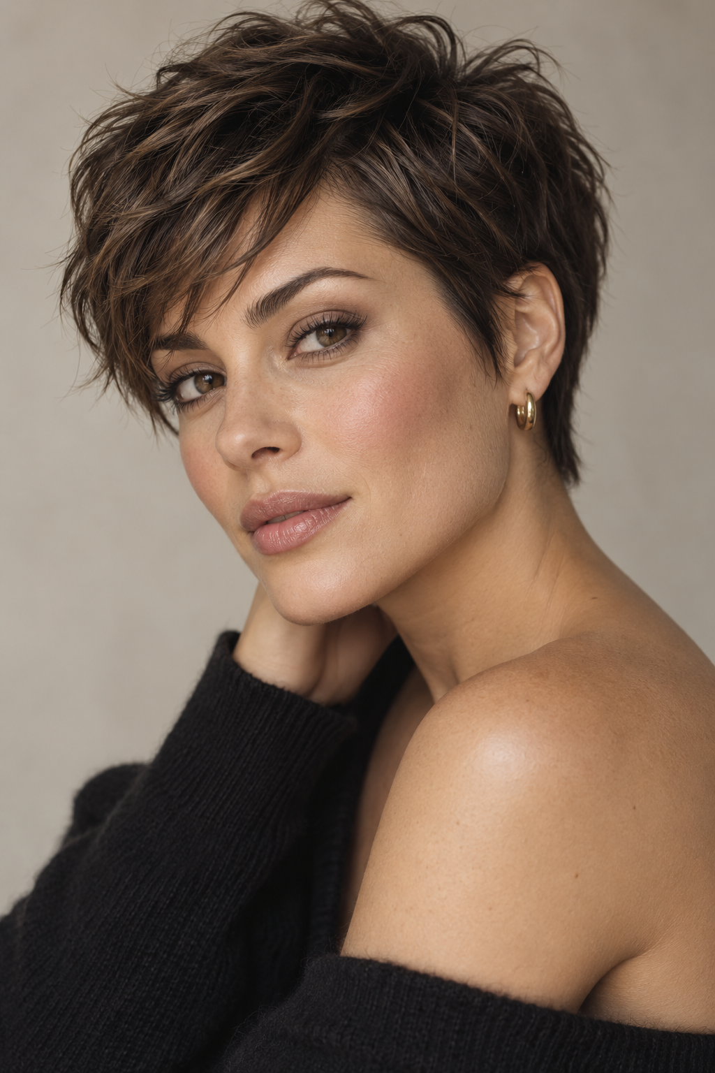 haircuts for heart shaped faces: textured pixie