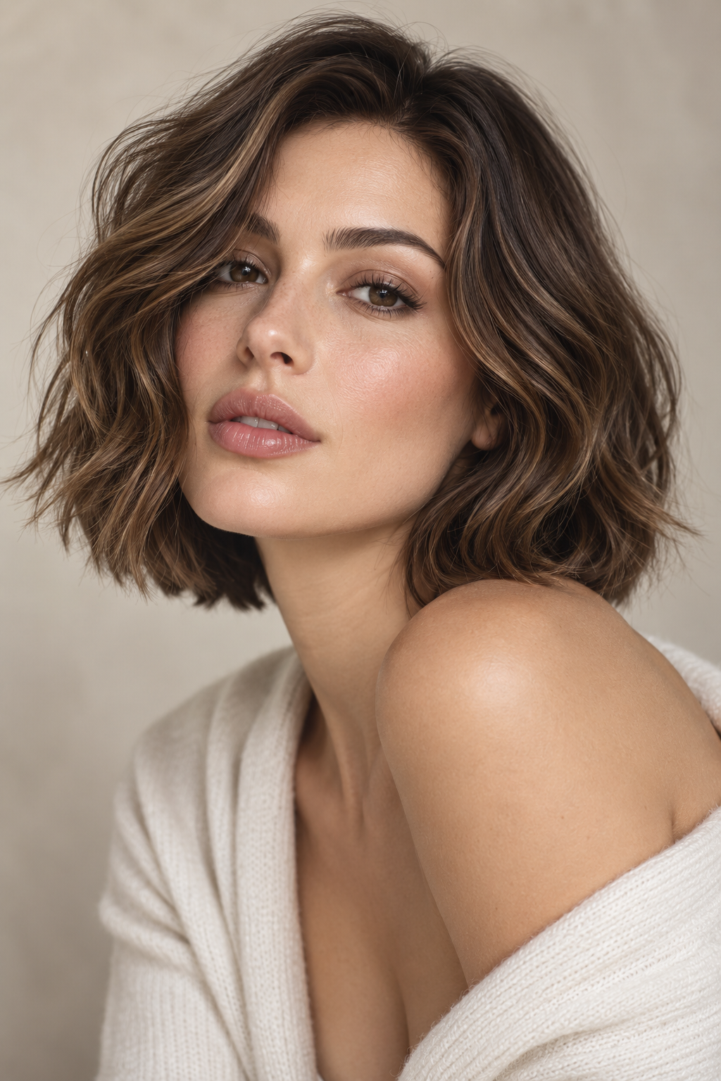 haircuts for heart shaped faces: chin-length waves