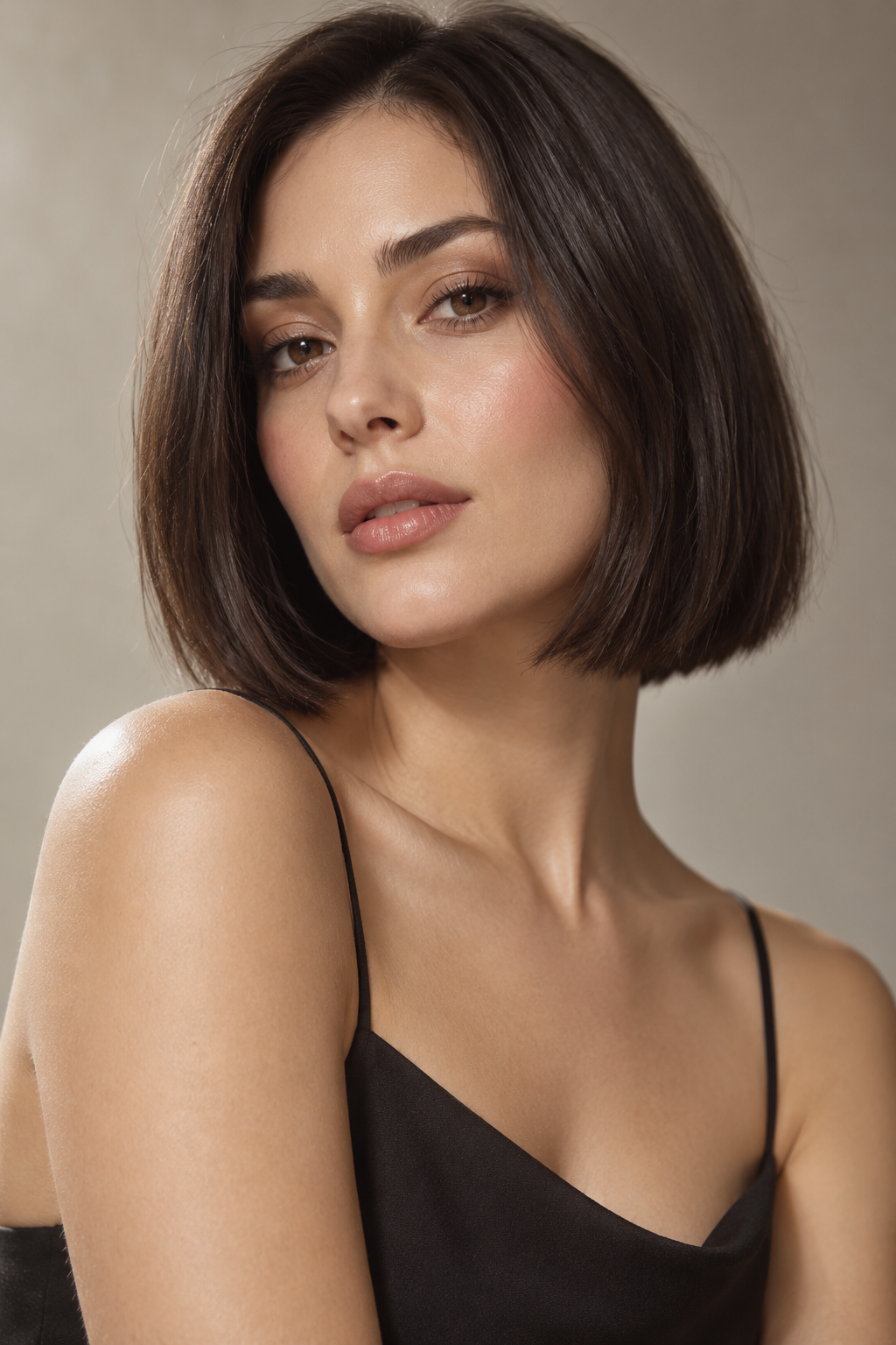 haircuts for heart shaped faces: polished blunt bob