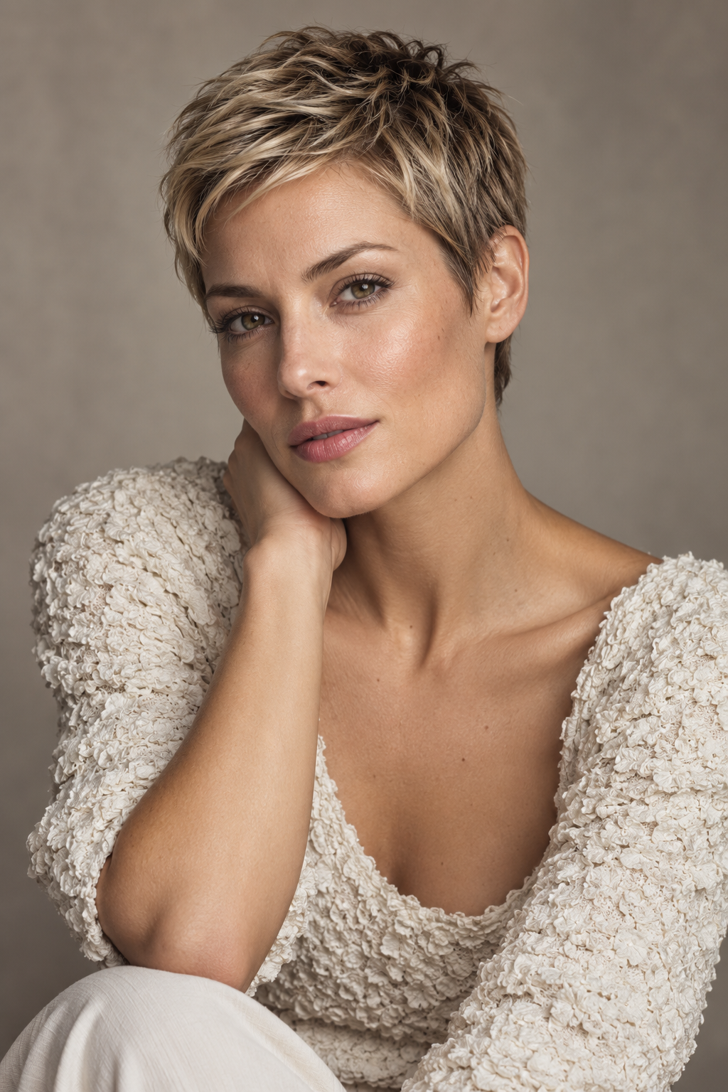 very short haircut styles: textured top