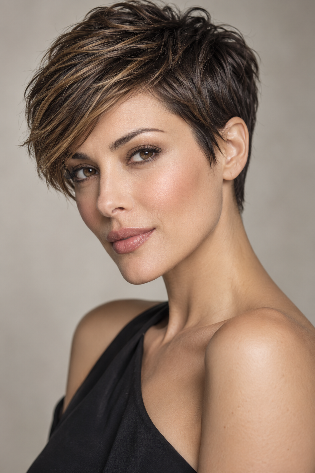 very short haircut styles: side-swept pixie