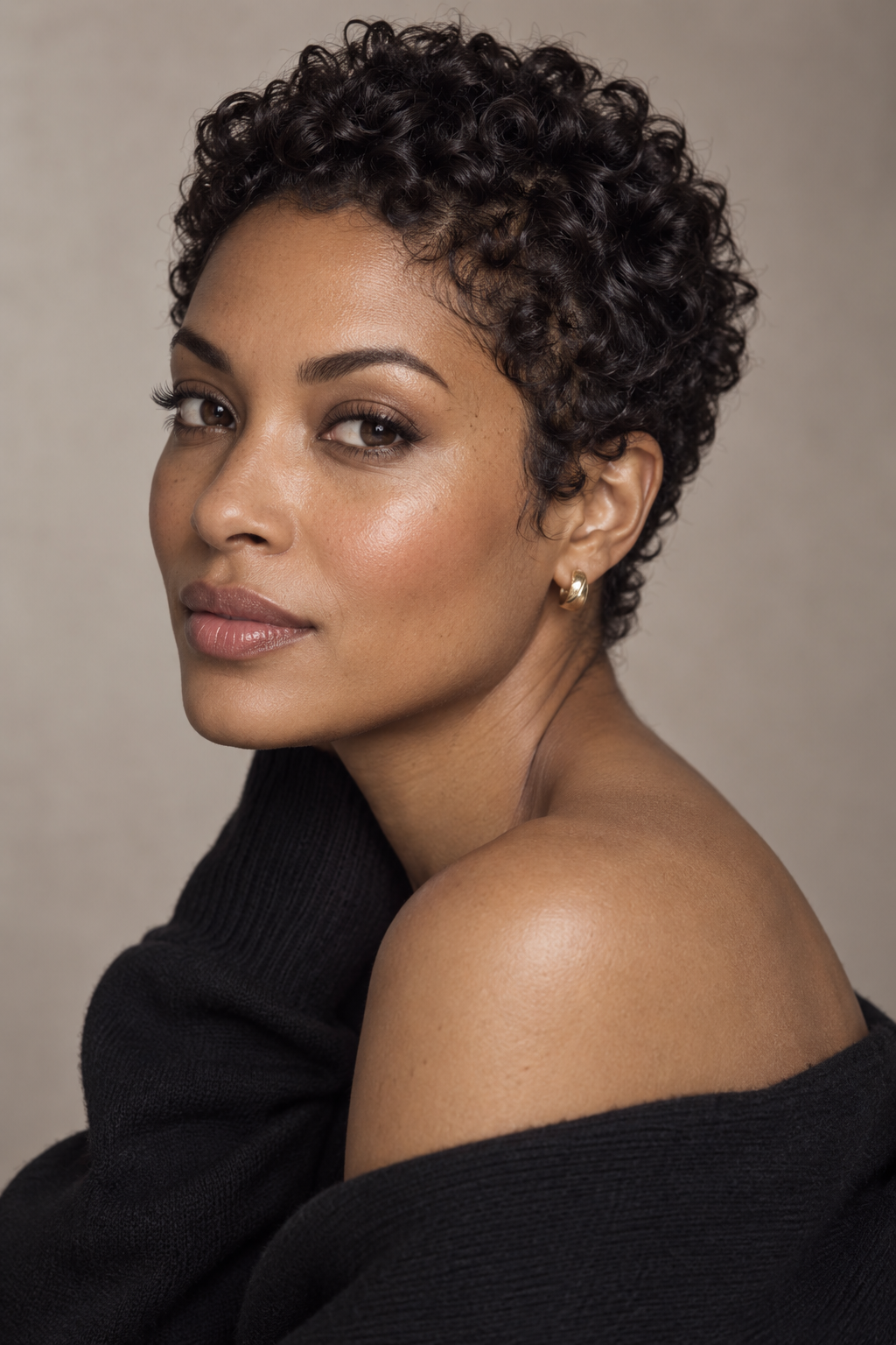 very short haircut styles: curly cropped cut