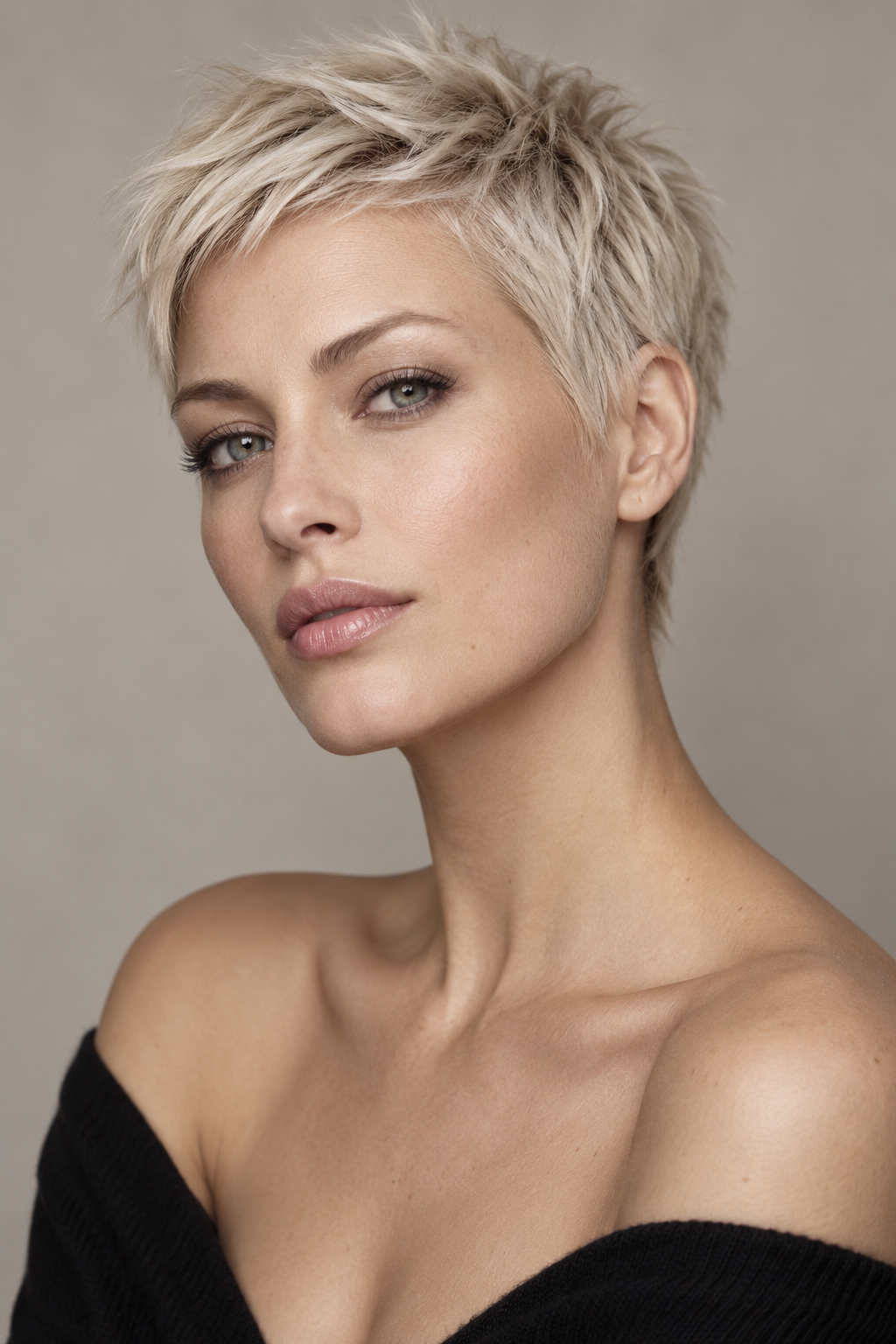 very short haircut styles: platinum crop
