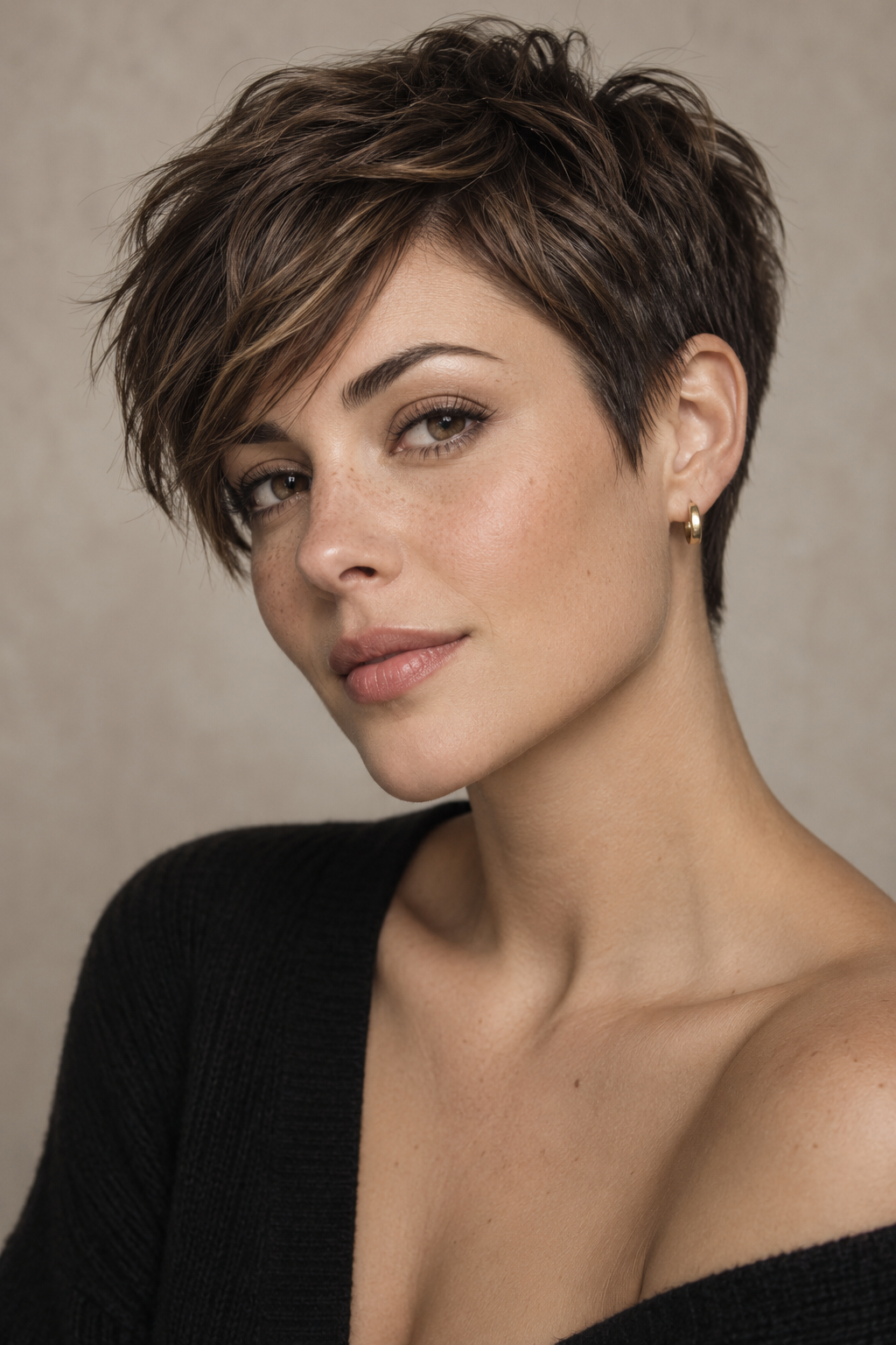 very short haircut styles: longer pixie fringe