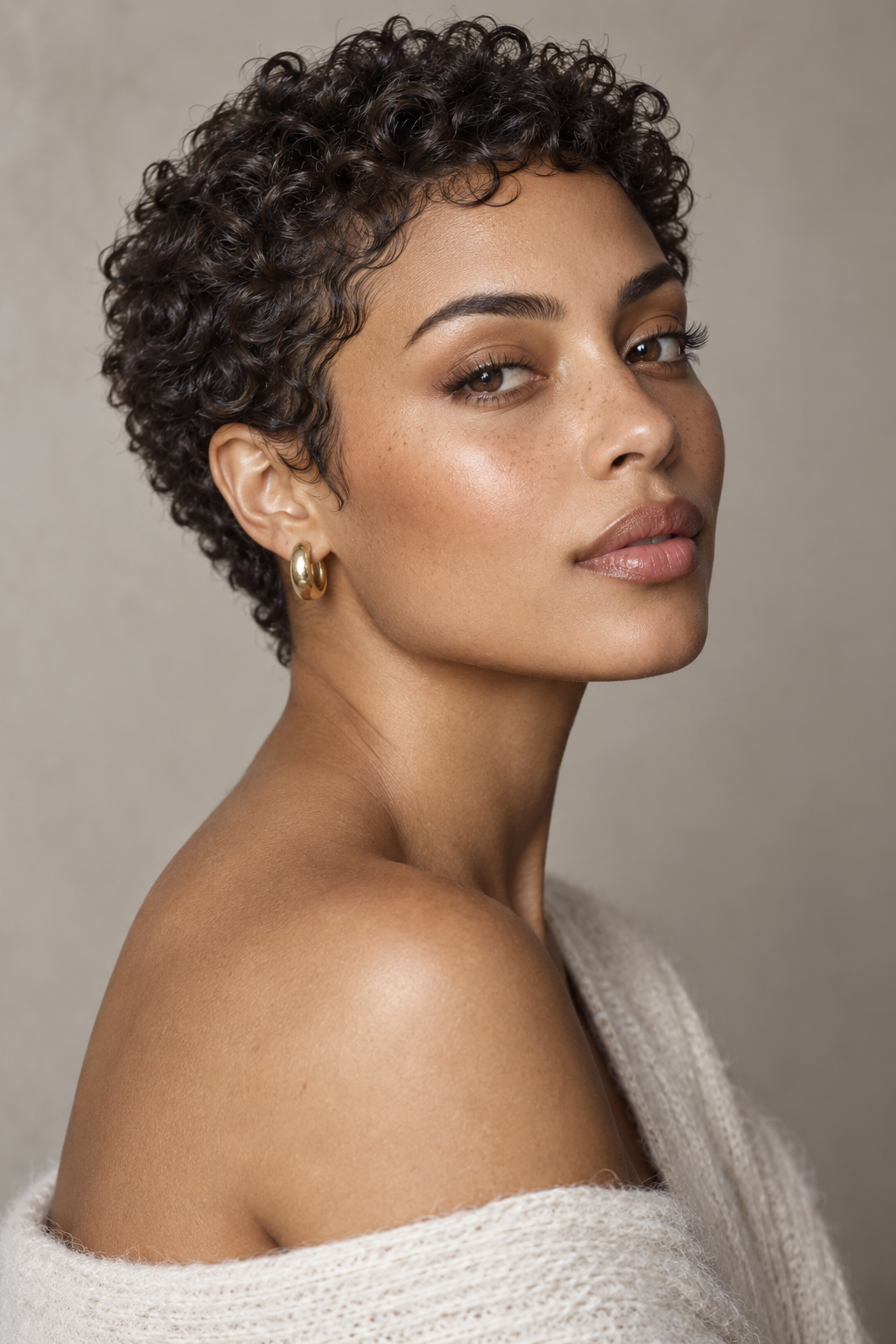 very short haircut styles: short curly crop